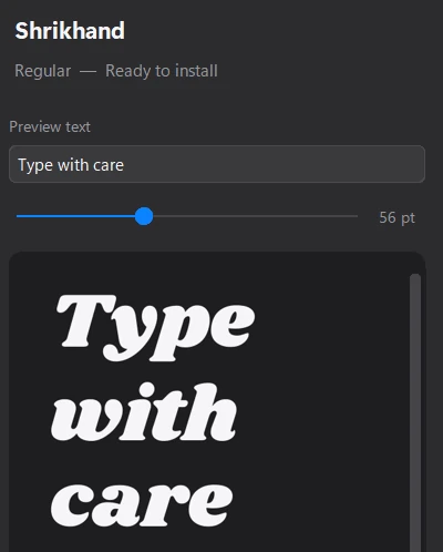 FontDrop font preview in dark mode